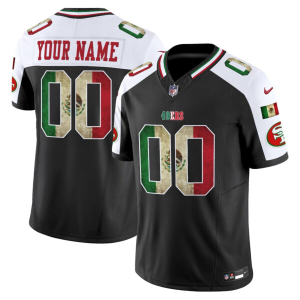 49ers Mexico Vapor Limited Custom Jersey V4 – All Stitched Men Black Alternate Jersey