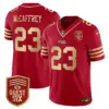 Mens San Francisco 49Ers Quest For Six Patch Vapor Limited Jersey Christian Mccaffrey Jersey Scarlet Gold