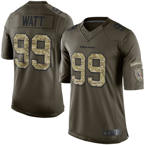 Texans #99 J.J. Watt Green Men’s Stitched Football Limited 2015 Salute to Service Jersey