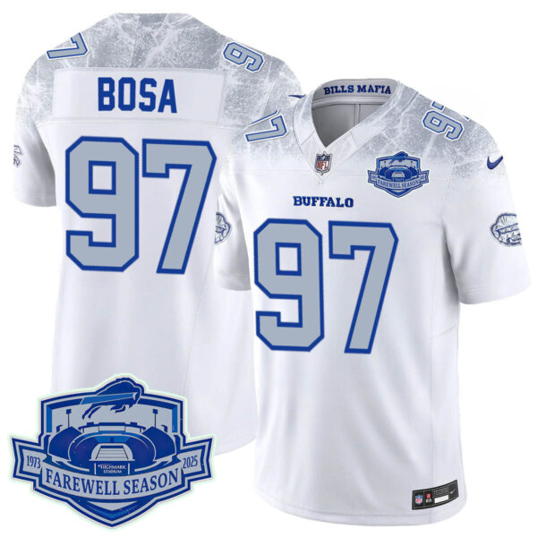 Buffalo Bills 2025 Jersey All Stitched – Farewell to Highmark Stadium Rivalry Joey Bosa – 97 Jersey