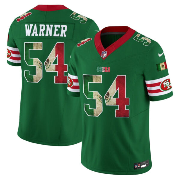 49ers Mexico Vapor Limited Jersey V4 – All Stitched Green Fred Warner Jersey