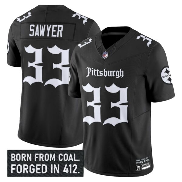 Pittsburgh Steelers Gothic Steel City Edition Vapor Limited Jersey – All Stitched – Black – Jack Sawyer Jersey
