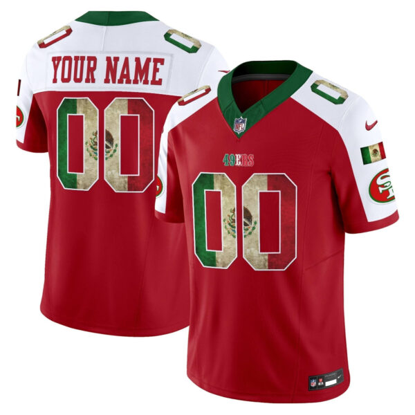 49ers Mexico Vapor Limited Custom Jersey V4 – All Stitched Men Red Alternate Jersey