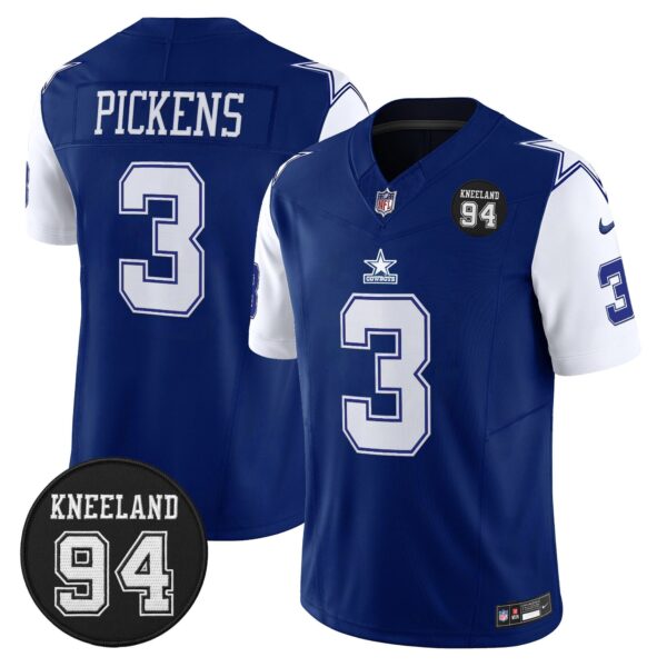 Dallas Cowboys #94 Marshawn Kneeland Memorial Patch Vapor Limited Jersey – All Stitched – Throwback – George Pickens Jersey