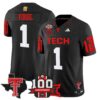 Texas Tech Red Raiders 2025 Vapor Limited Jersey – 100th Anniversary & Texas Patch – All Stitched – Black – Reggie Virgil Jersey