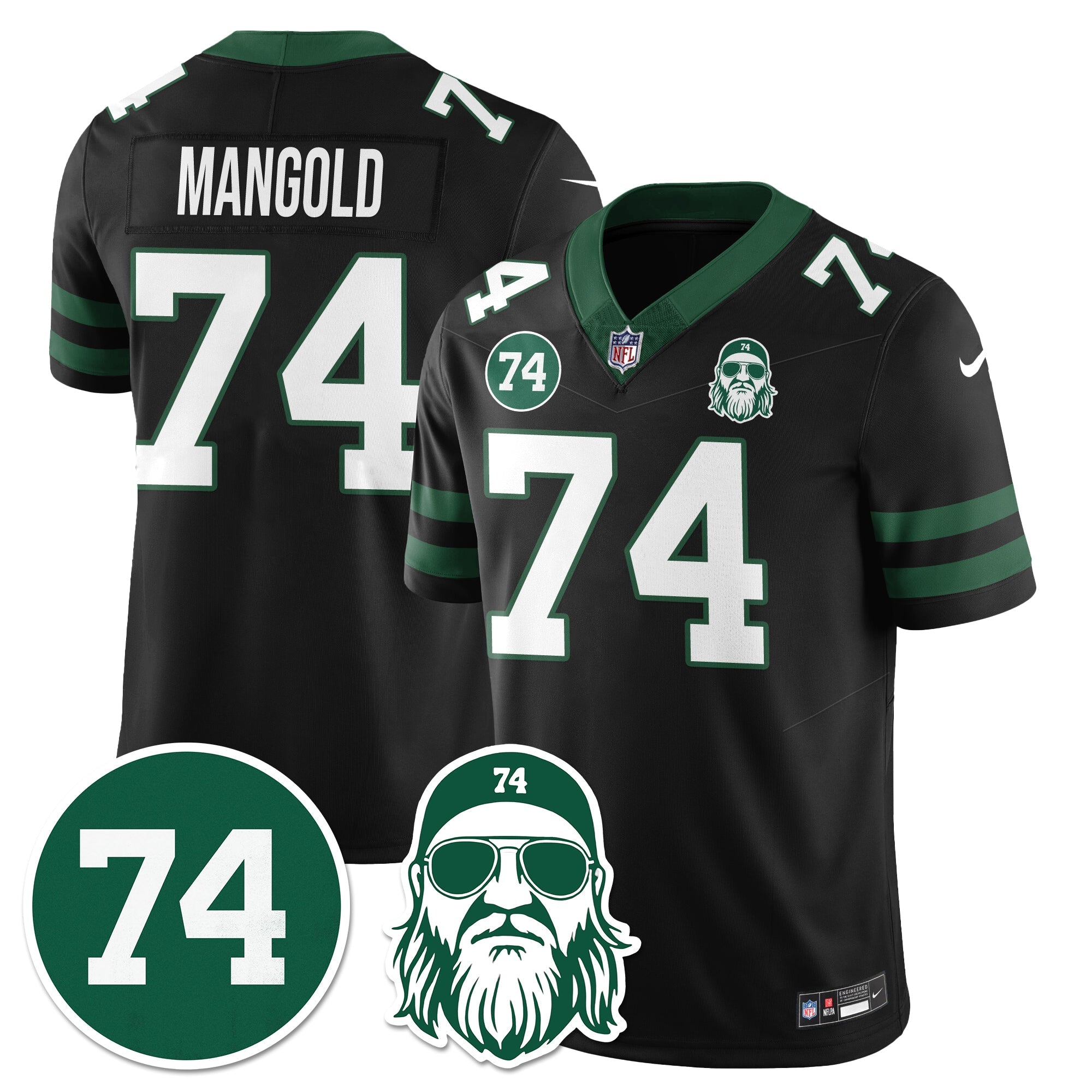 New York Jets Vapor Limited Jersey – Nick Mangold Patch – All Stitched – Blank – Nick Mangold Jersey