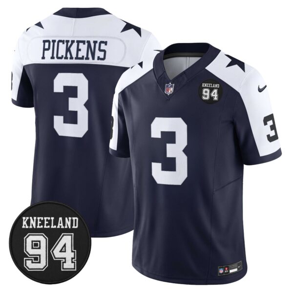 Dallas Cowboys #94 Marshawn Kneeland Memorial Patch Vapor Limited Jersey – All Stitched – Alternate – George Pickens Jersey