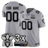 Custom Las Vegas Raiders 3-Time Champions Patch Vapor Limited Jersey – All Stitched – Silver Jersey