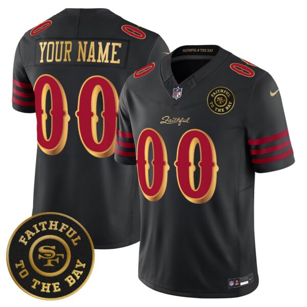 San Francisco 49ers Rivalries Vapor Limited Custom Jersey – Faithful To The Bay Patch – All Stitched – Black Rivalries Jersey