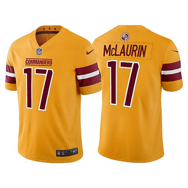 Men’s Washington Commanders #17 Terry McLaurin Gold Vapor Untouchable Stitched Football Jersey