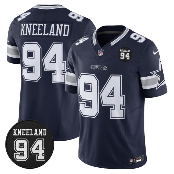 Dallas Cowboys #94 Marshawn Kneeland Memorial Patch Vapor Limited Jersey – All Stitched – Navy – Marshawn Kneeland Jersey