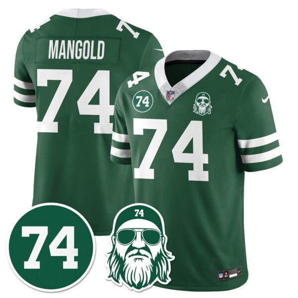 New York Jets Vapor Limited Jersey – Nick Mangold Patch – All Stitched – Green – Nick Mangold Jersey