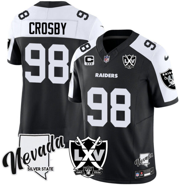 Raiders 2025 Vapor Limited Jersey – 65th Anniversary – All Stitched – Black Alternate – Maxx Crosby Jersey
