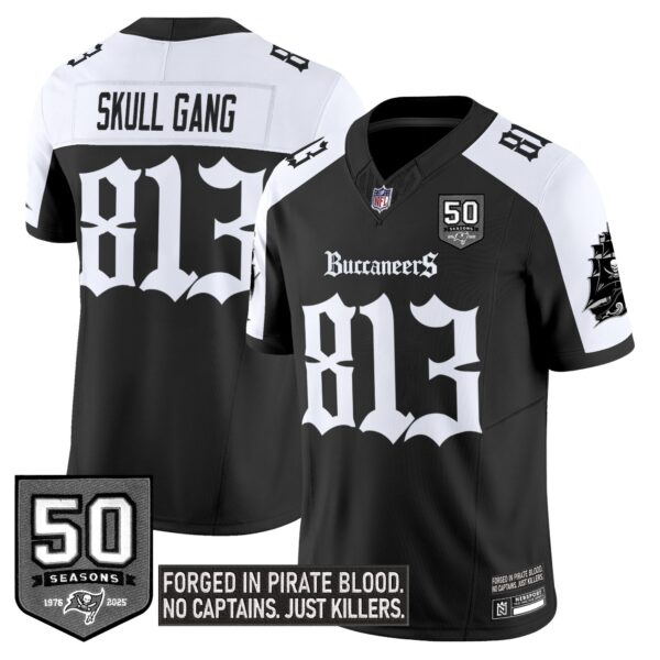 Tampa Bay Buccaneers ‘Gothic Pirate Shadows Edition’ Limited Jersey – All Stitched – Alternate – Skull Gang 813 Jersey