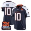 Denver Broncos 3-Time Champions Patch Vapor Limited Jersey – All Stitched – Navy Alternate – Bo Nix Jersey