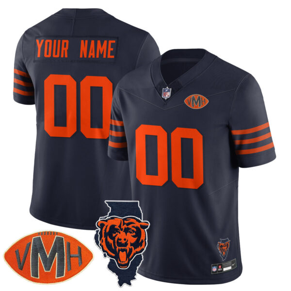 Chicago Bears Honor Virginia Halas McCaskey Custom Jersey – All Stitched Men Throwback Jersey