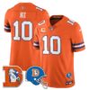 Denver Broncos Throwback Vapor Limited Jersey – All Stitched – Orange – Bo Nix Jersey