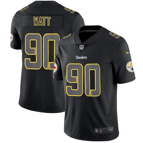 Nike Steelers #90 T. J. Watt Black Men’s Stitched NFL Limited Rush Jersey