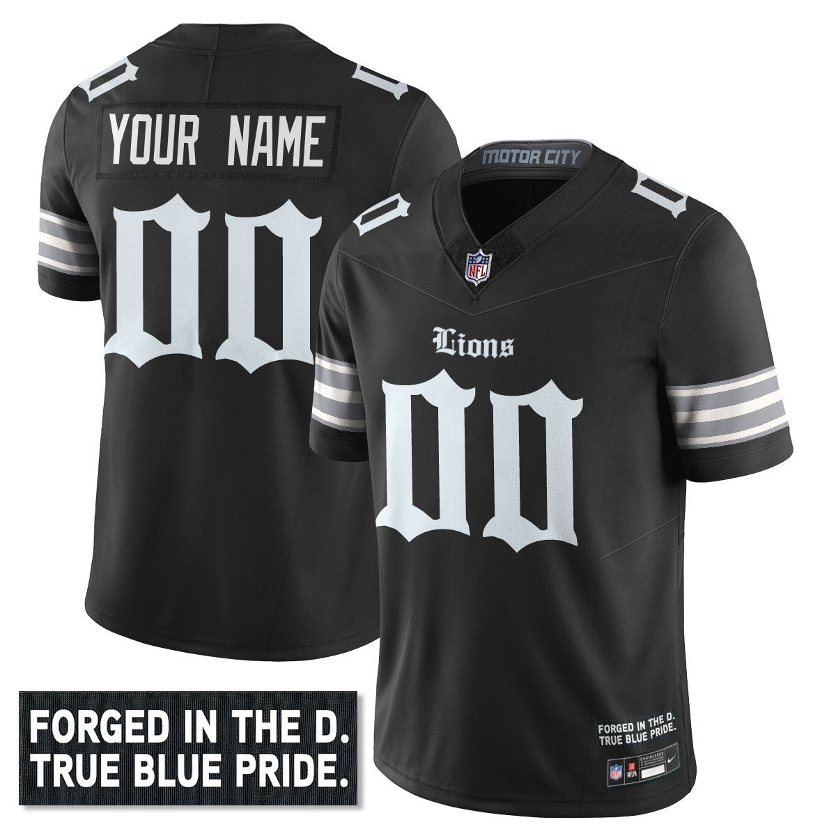 Detroit Lions Gothic MoToronto Blue Jays City Edition Vapor Limited Custom Jersey – All Stitched – Black Jersey