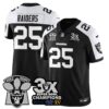 Las Vegas Raiders 3-Time Champions Patch Vapor Limited Jersey – All Stitched – Black Alternate – Raiders Jersey