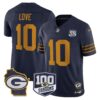 Green Bay Packers 100th Season & Home Patch Vapor Limited Jersey – All Stitched – Navy – Jordan Love Jersey