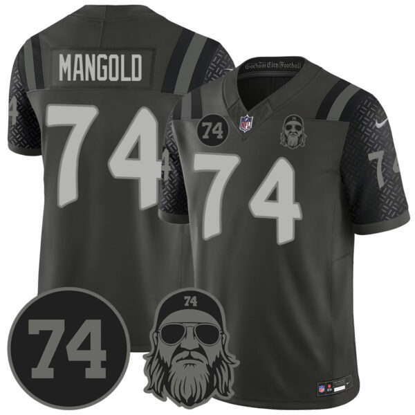 New York Jets Vapor Limited Jersey – Nick Mangold Patch – All Stitched – Rivalries – Nick Mangold Jersey