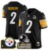 Pittsburgh Steelers 6-Time Champions Patch Vapor Limited Jersey – All Stitched – Black – Mason Rudolph Jersey