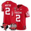 Texas Tech Red Raiders 2025 Vapor Limited Jersey – 100th Anniversary & Texas Patch – All Stitched – Red – Behren Morton Jersey