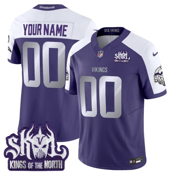 Minnesota Vikings 2025 Winter Warrior Skol Patch Vapor Limited Custom Jersey – All Stitched – Purple Alternate Jersey