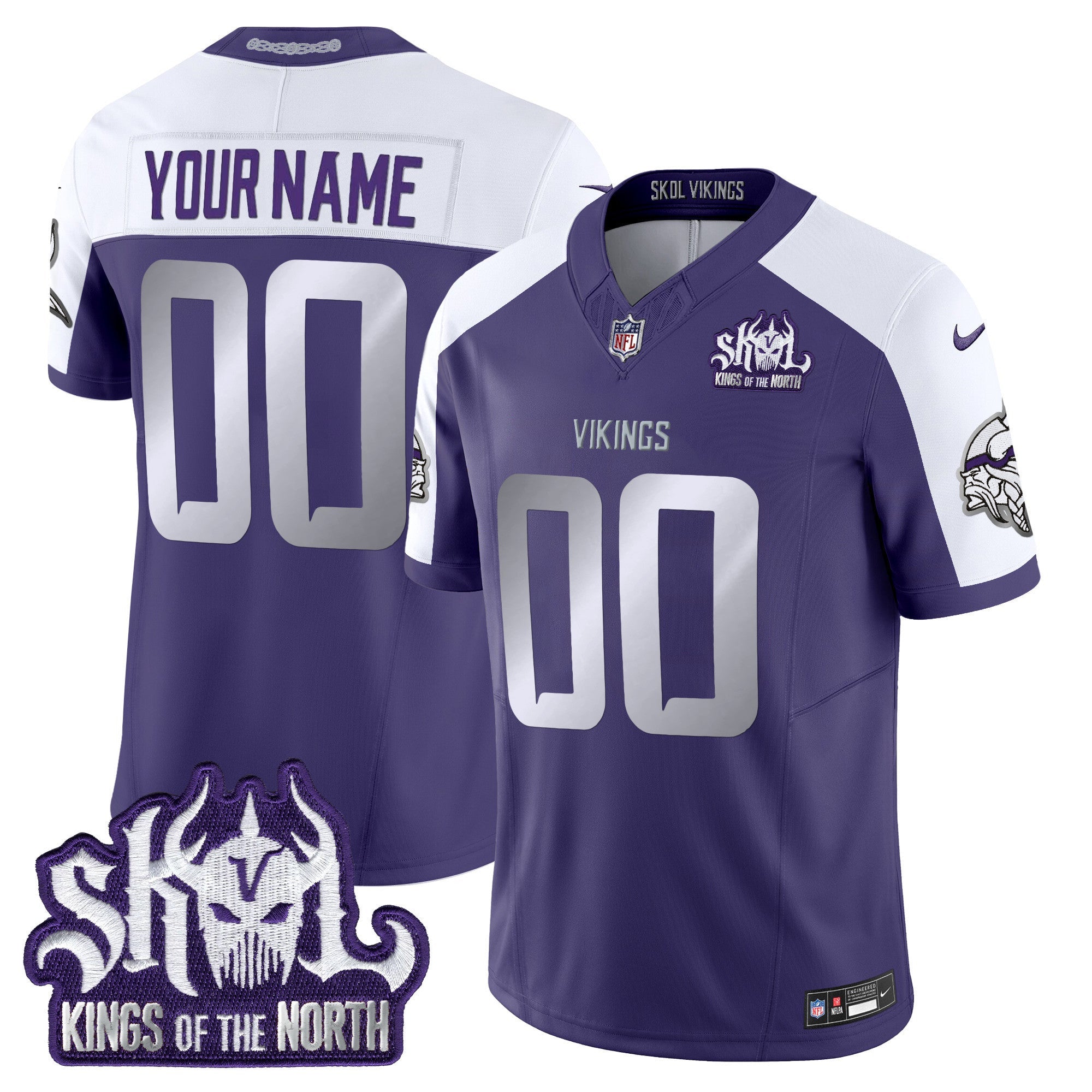 Minnesota Vikings 2025 Winter Warrior Skol Patch Vapor Limited Custom Jersey – All Stitched – Purple Alternate Jersey
