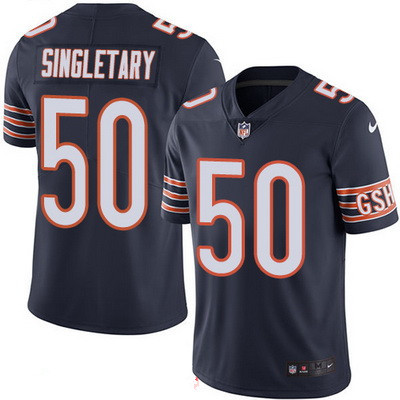 Men’s Chicago Bears #50 Mike Singletary Navy Blue 2016 Color Rush Stitched NFL Nike Limited Jersey