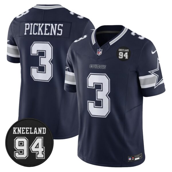 Dallas Cowboys #94 Marshawn Kneeland Memorial Patch Vapor Limited Jersey – All Stitched – Navy – George Pickens Jersey