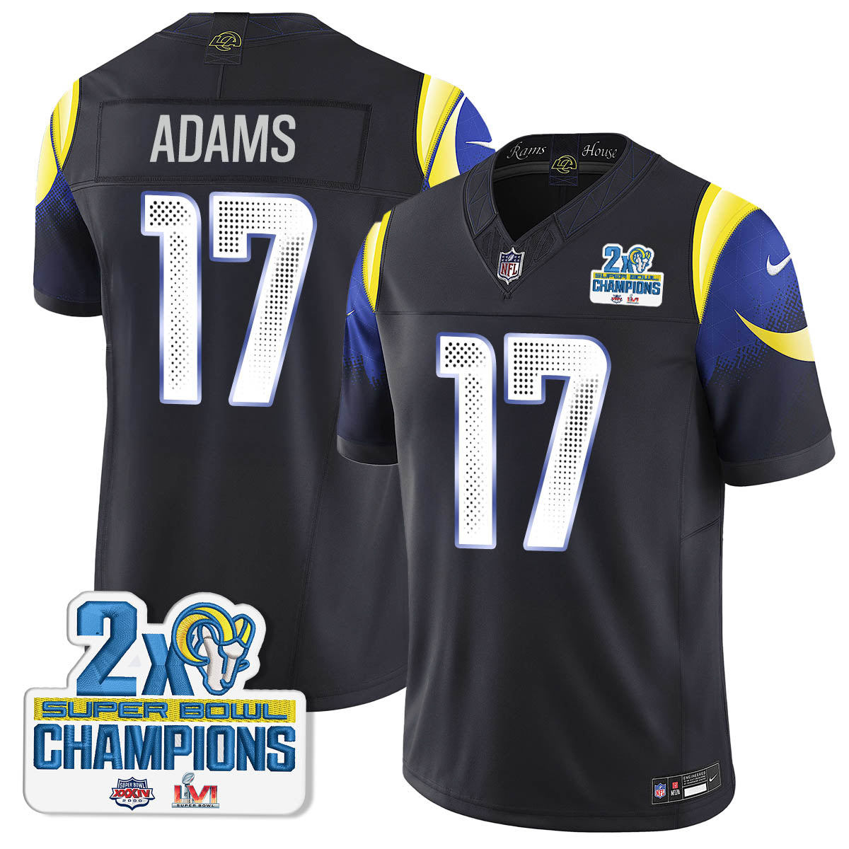 Los Angeles Rams 2-Time Champions Patch Vapor Limited Jersey – All Stitched – Rivalries – Davante Adams Jersey