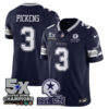 Dallas Cowboys 5-Time Champions Patch Vapor Limited Jersey – All Stitched – Navy – George Pickens Jersey