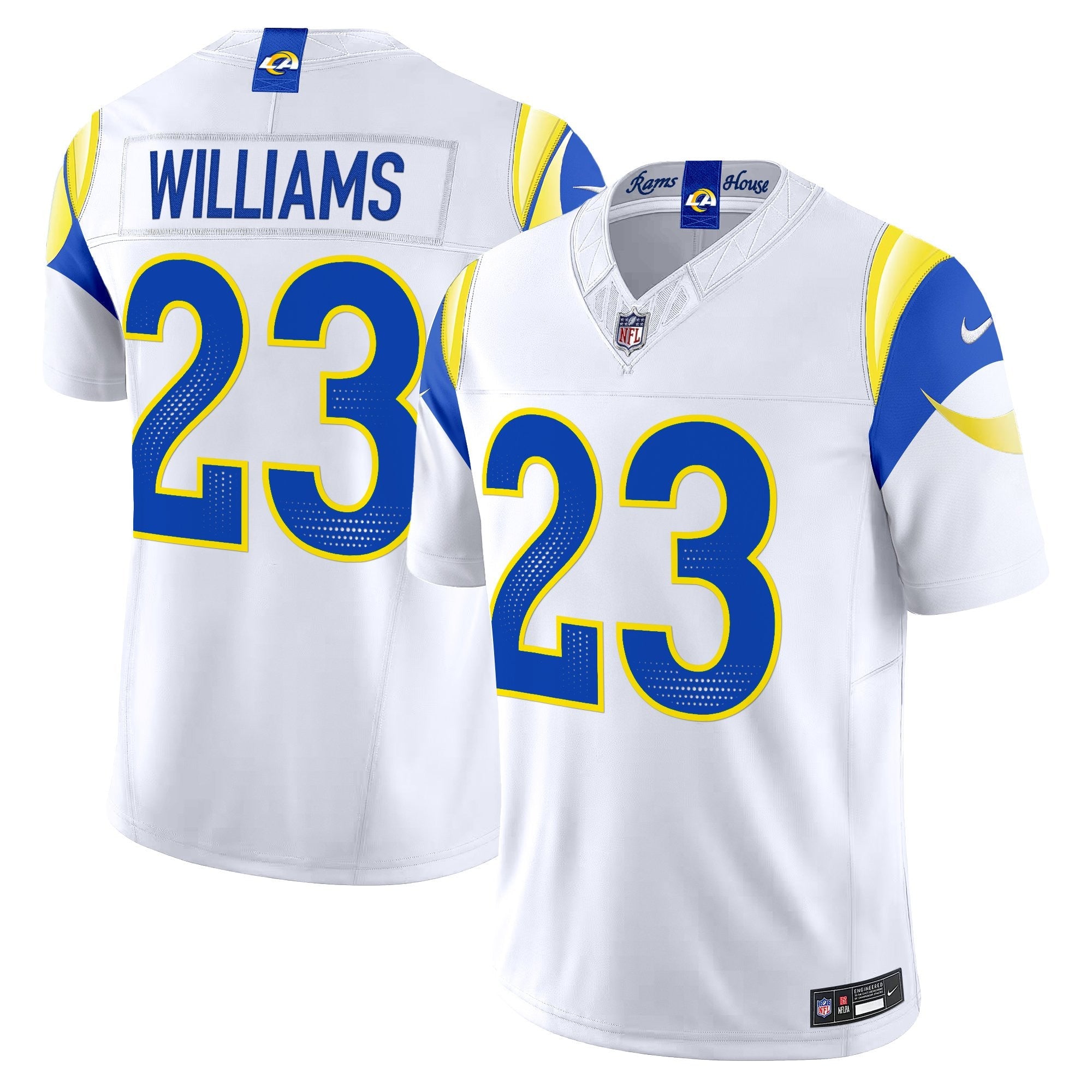 Los Angeles Rams 2025 “Rivalries” Vapor Limited Jersey – All Stitched – White – Kyren Williams Jersey