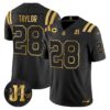 Indianapolis Colts 2025 Jim Irsay Patch Gold Vapor Limited Jersey – All Stitched – Black Gold – Jonathan Taylor Jersey