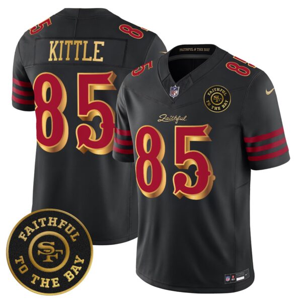 San Francisco 49ers Rivalries Vapor Limited Jersey – Faithful To The Bay Patch – All Stitched – Black Rivalries – George Kittle Jersey