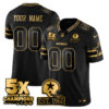 Dallas Cowboys 5-Time Champions Patch Vapor Limited Gold Custom Jersey – All Stitched – Black Gold Jersey