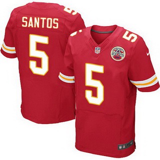 Men’s Kansas City Chiefs #5 Cairo Santos Red Team Color NFL Nike Elite Jersey