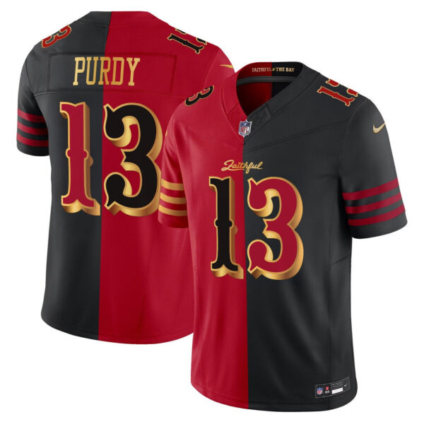 Men’s San Francisco 49ers 2025 Rivalries Vapor Limited Jersey V2 – All Stitched Split Brock Purd – 13 Jersey