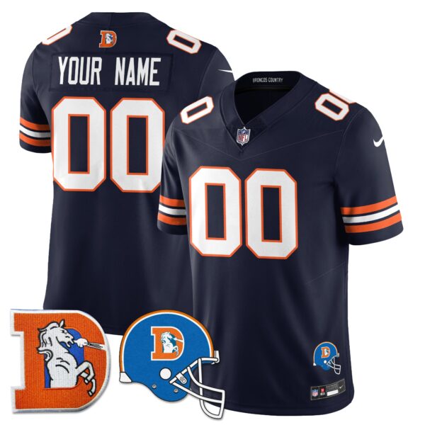 Denver Broncos Throwback Vapor Limited Custom Jersey – All Stitched – Navy Jersey