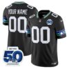 Seattle Seahawks Throwback Vapor Limited Custom Jersey – 50th Anniversary Patch – All Stitched – Black Jersey