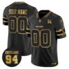 Dallas Cowboys #94 Marshawn Kneeland Memorial Patch Gold Vapor Limited Custom Jersey – All Stitched – Black Gold Jersey
