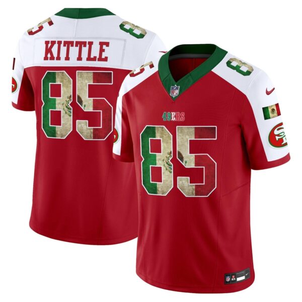 49ers Mexico Vapor Limited Jersey V4 – All Stitched Red Alternate George Kittle Jersey