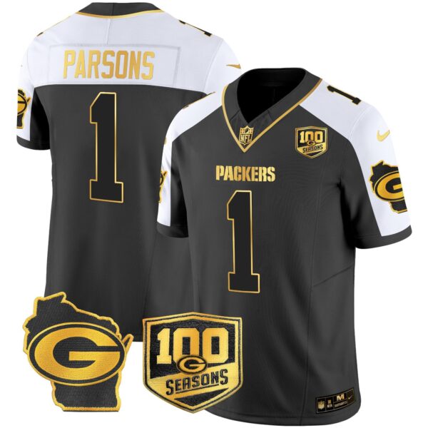 Green Bay Packers 100th Season & Home Patch Gold Vapor Limited Jersey ? All Stitched – Alternate – Micah Parsons Jersey