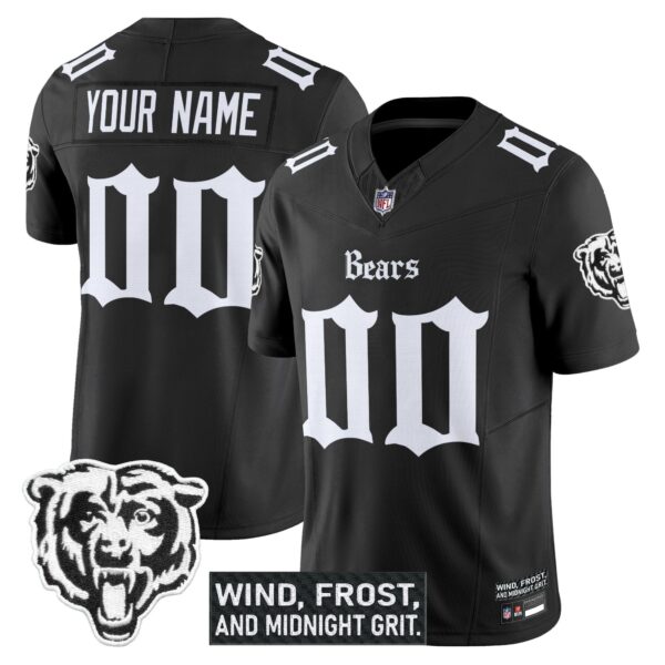 Chicago Bears ‘Gothic Midway Legacy’ Vapor Limited Custom Jersey – All Stitched – Black Jersey