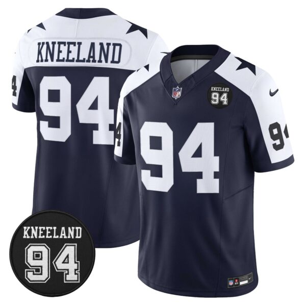Dallas Cowboys #94 Marshawn Kneeland Memorial Patch Vapor Limited Jersey – All Stitched – Alternate – Marshawn Kneeland Jersey