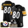 Pittsburgh Steelers 6-Time Champions Patch Vapor Limited Jersey – All Stitched – Black – Darnell Washington Jersey