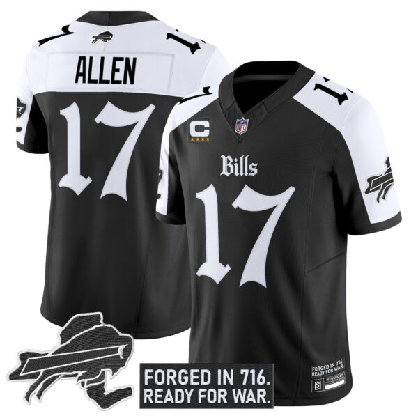 Buffalo Bills Gothic Cold Front Edition Vapor Limited Jersey – All Stitched – Alternate – Josh Allen Jersey
