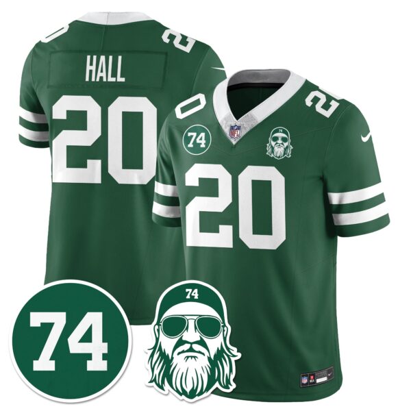 New York Jets Vapor Limited Jersey – Nick Mangold Patch – All Stitched – Green – Breece Hall Jersey